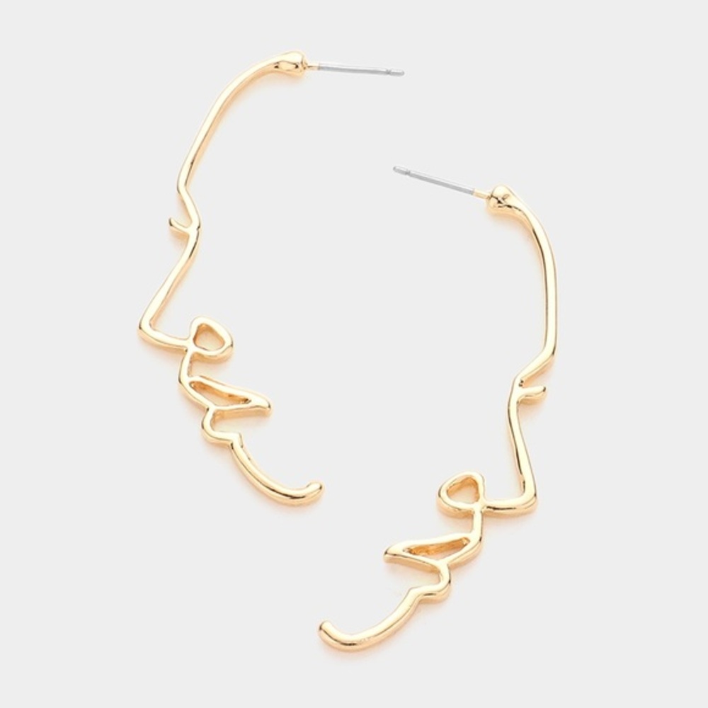 Abstract face earrings